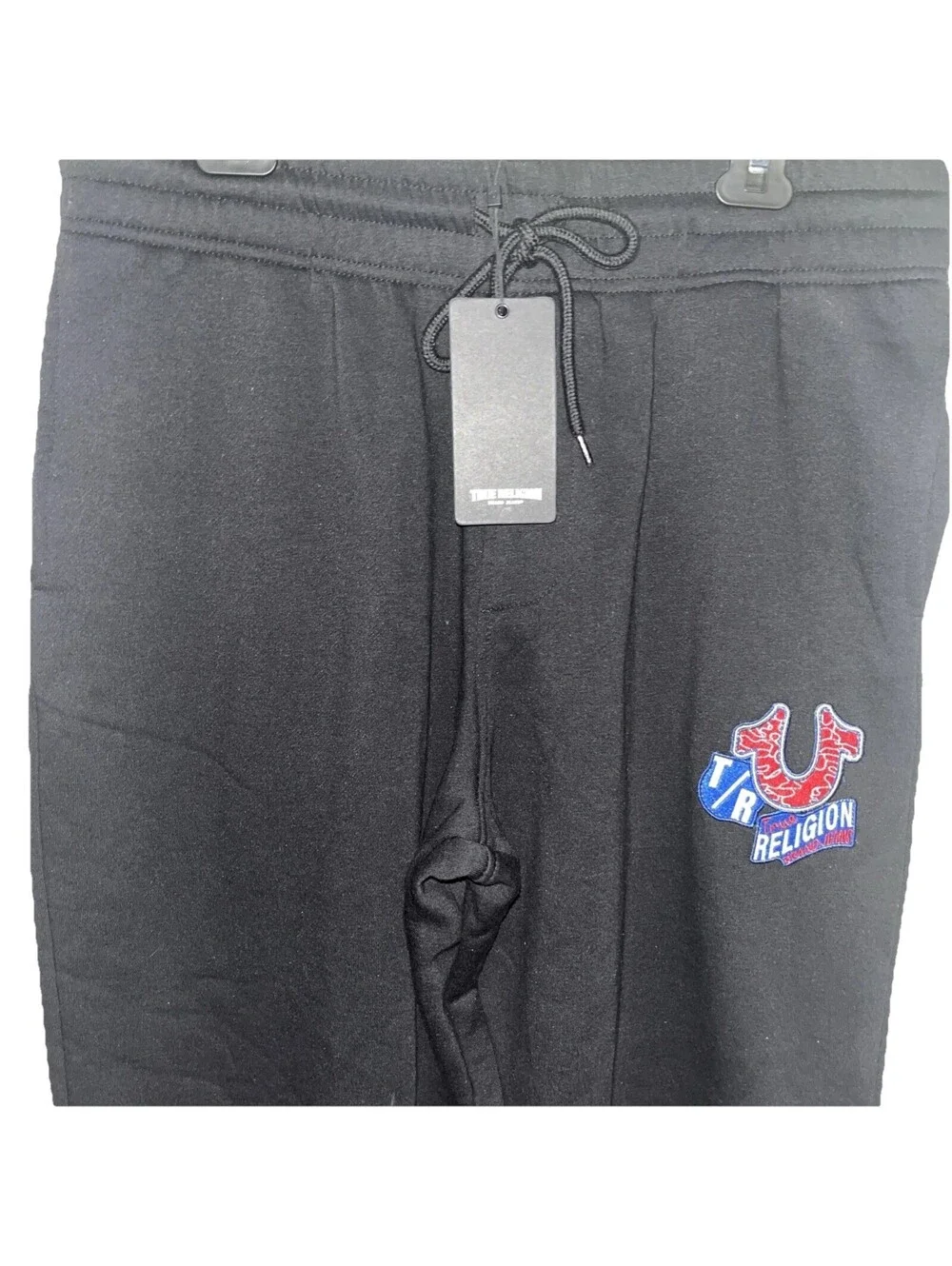 True Religion Embroidered Patch Jogger Men’s Large Jet Black MSRP $114